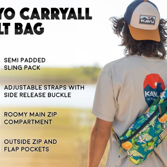 KAVU Kiyo Carryall Ocean Citrus Belt Bag Hip Sling Shoulder Bag New! - Picture 2 of 9